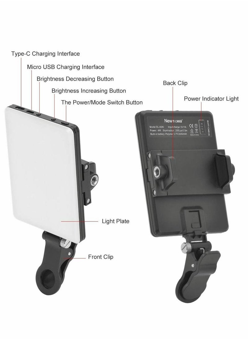Y&D LED High Power Rechargeable Clip Fill Video Light, Conference Kit 3 Modes, for Phone, iPad, Laptop  - Image 2