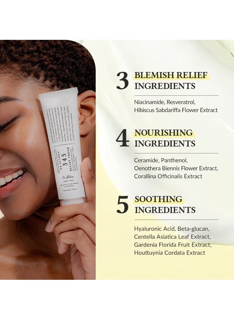 Dr.althea 345 Relief Cream | Daily Face Moisturizer | Blemish Relief Care | Soothing Recovery & Moisture with Niacinamide, Panthenol | Korean Vegan Skin Care for All Skin Types | 1.69 Fl Oz - Image 2