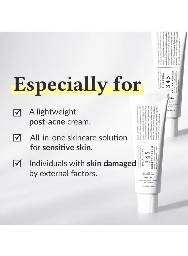 Dr.althea 345 Relief Cream | Daily Face Moisturizer | Blemish Relief Care | Soothing Recovery & Moisture with Niacinamide, Panthenol | Korean Vegan Skin Care for All Skin Types | 1.69 Fl Oz - Image 5