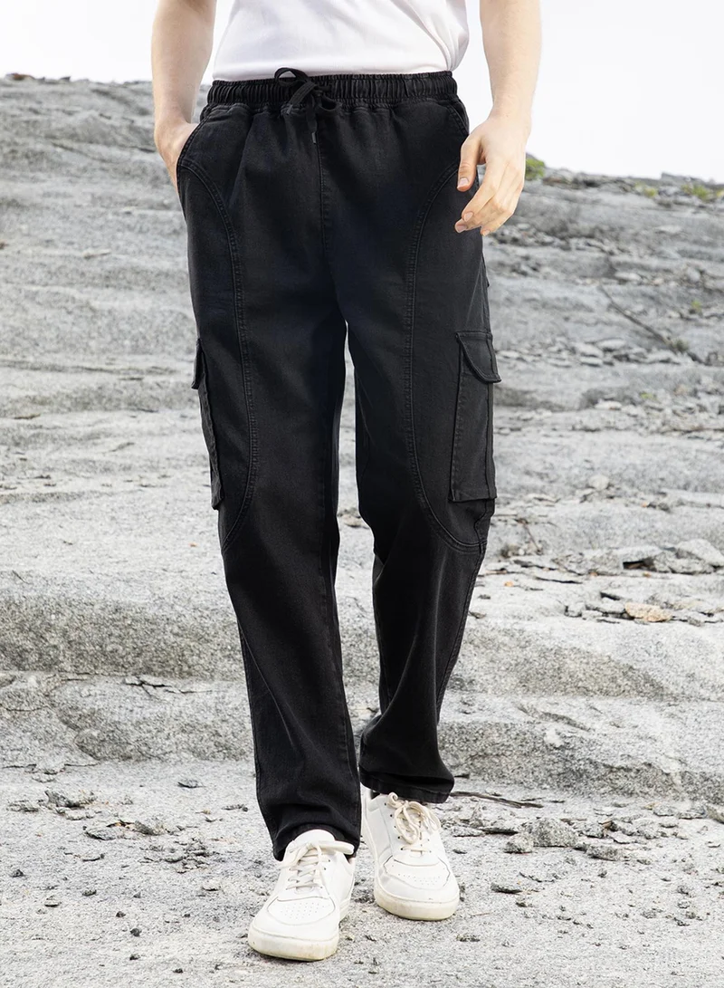 كامبوس سوترا جينز رجالي أسود منتصف الليل بقصة مستقيمة وعملي