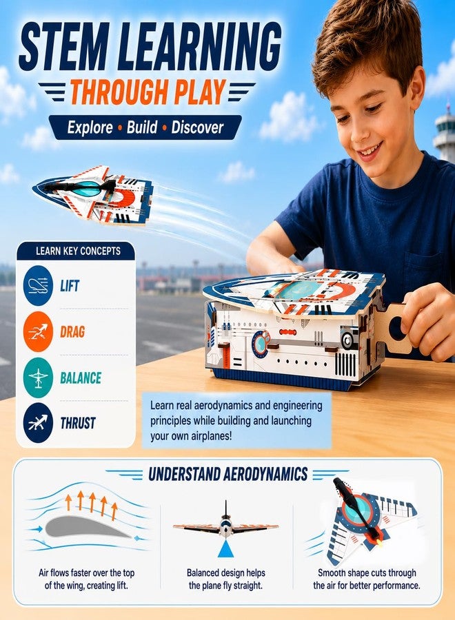 كيت 4 كيوريس مجموعة Kit4Curious® لإطلاق الطائرات 4 في 1، لعبة تركيب ذاتي للأطفال من 6 إلى 14 عامًا | اصنع وأطلق 4 طائرات | مجموعة مقلاع لإطلاق الطائرات | هدية عيد ميلاد للأولاد والبنات | لعبة تعليمية STEM للأطفال من 6 إلى 14 عامًا - Image 5