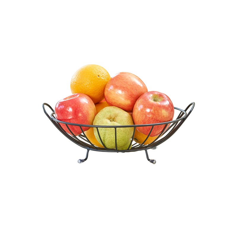 Spectrum Spectrum Yumi Arched Fruit Bowl Server Black  Dining Table  Kitchen Counter Organizer Modern Fruit Basket Stand  Yumi Collection 