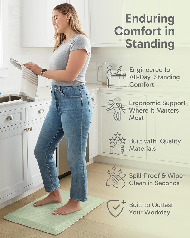 Ophanie Kitchen Mats for Floor, 3/4 Inch, 20x32 Anti Fatigue Cushioned Mat with 99+ Pairs of Anti-Slip Bottom Ridges,Kitchen Rugs,Waterproof,Comfort Ergonomic Standing Mat for Office,Home,Sink - Image 3