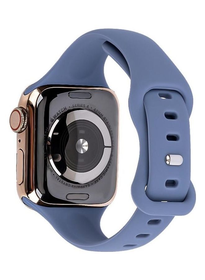 NIBEMINENT Slimming 8-Buckle Silicone Replacement Strap Watchband For Apple Watch Series 7/6/SE/5/4/3/2/1 45/44/42mm Red - Image 5