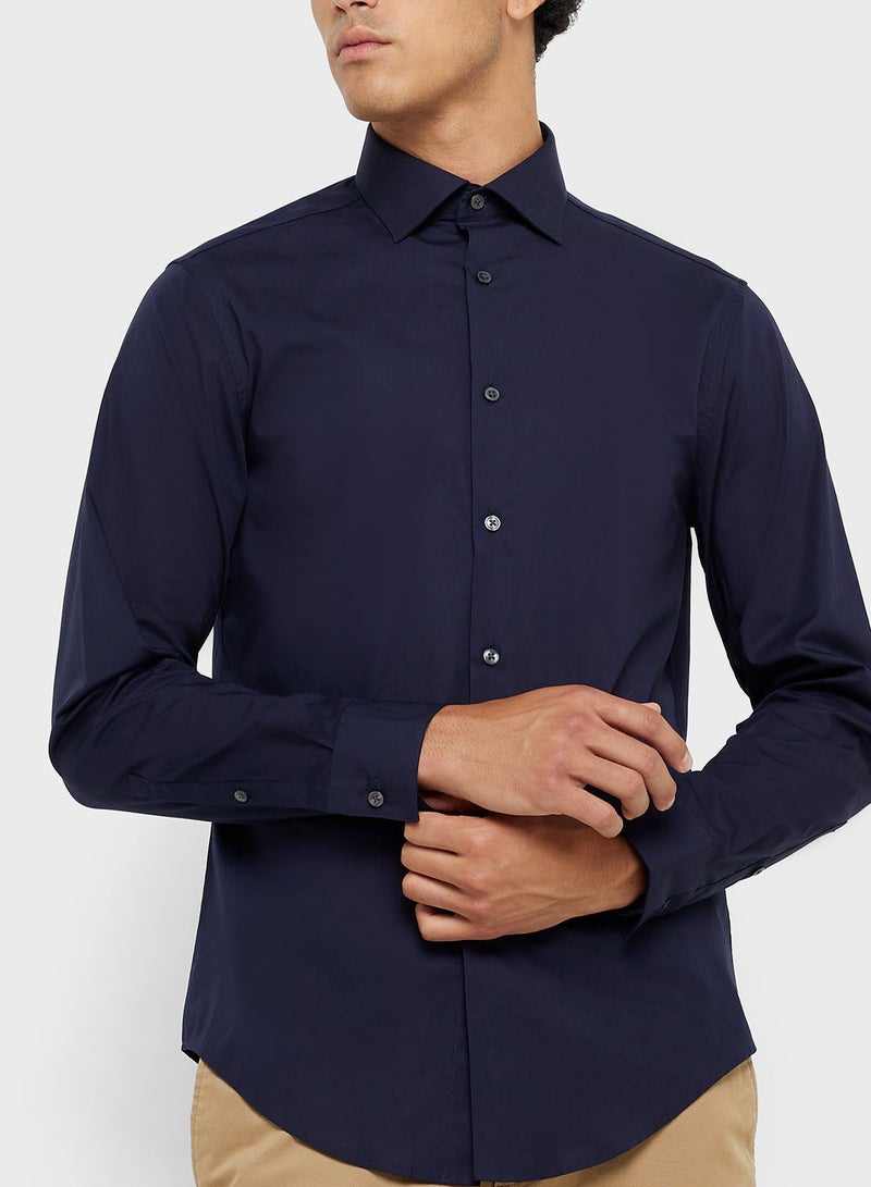 CALVIN KLEIN Regular Fit Stretch Poplin Dress Shirt - Image 3