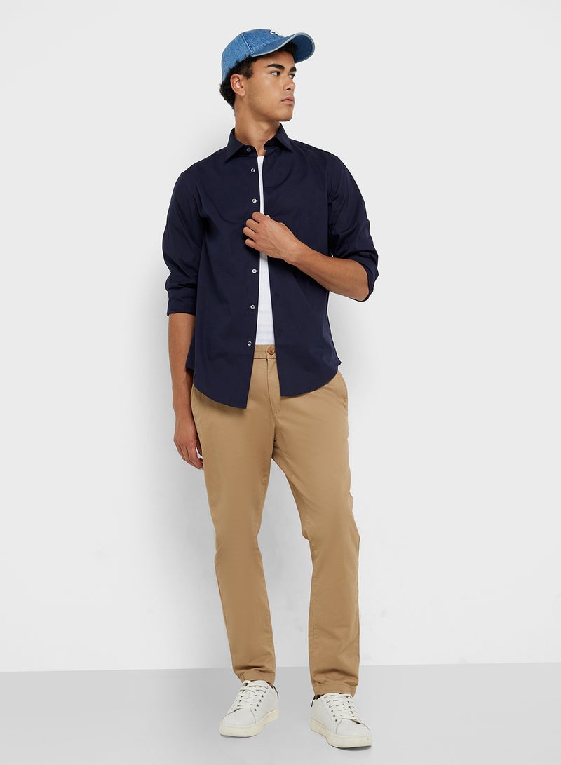 CALVIN KLEIN Regular Fit Stretch Poplin Dress Shirt - Image 4