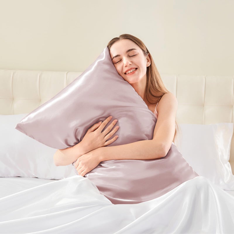 BEDELITE BEDELITE Satin Pillowcase for Hair and Skin  Super Soft and Cooling Similar to Silk Pillow Cases 2 Pack with Envelope Closure  Gift for Women Men(20""x30"" Queen Size  Lotus Pink)  - Image 2