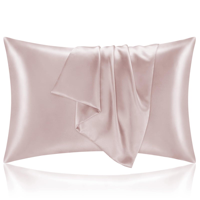 BEDELITE BEDELITE Satin Pillowcase for Hair and Skin  Super Soft and Cooling Similar to Silk Pillow Cases 2 Pack with Envelope Closure  Gift for Women Men(20""x30"" Queen Size  Lotus Pink)  - Image 1