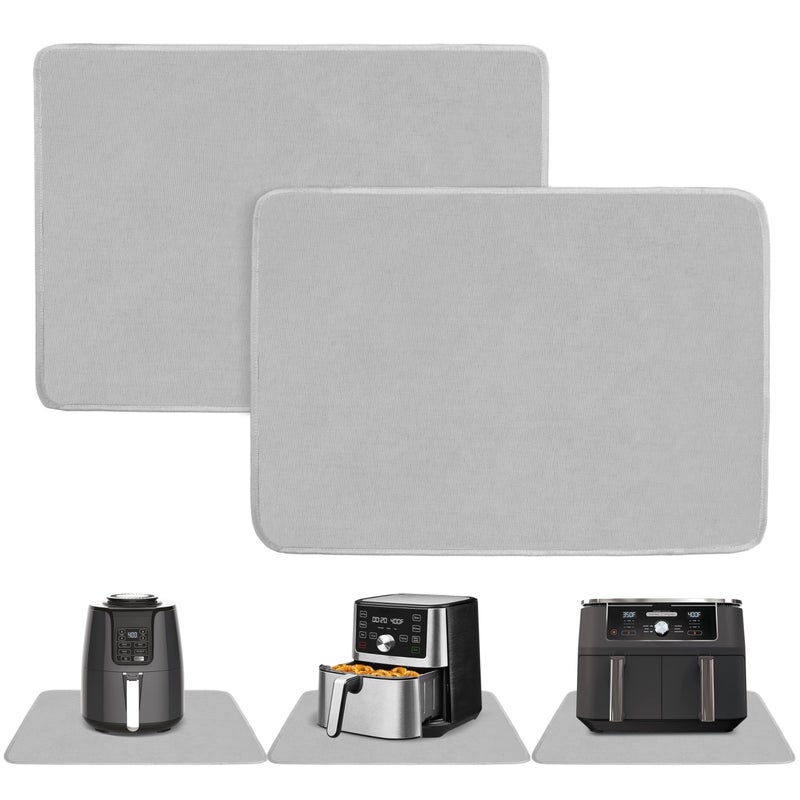 Amerbro Heat Resistant Mats for Countertop Firproof 16x24 in Heat Resistant Mats for Air Fryer Kitchen Countertop Protector for Air Fryer Coffee Maker Stand Mixer Toaster Oven 2PCS Grey - Image 2