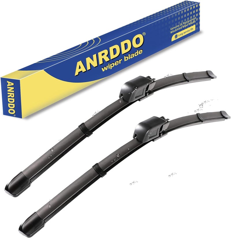ANRDDO Wipers Replacement For MBZ C CLK Class CLK320 CLK500 CLK55 C230 C240 C280 C350 2003-2009 A8 S8 Original Equipment Replacement Windshield Wiper Blades Set 22"+22"(Set of 2) Pinch Tab - Image 1