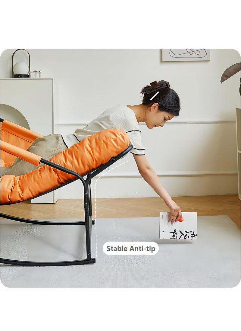 Cool Baby COOLBABY Oversized Rocking Chair Casual Side Armchair Comfortable Lunch Break Chair Thick Technical Cloth Cushion Steel Legs Suitable for Living Room Bedroom and Balcony  - Image 4
