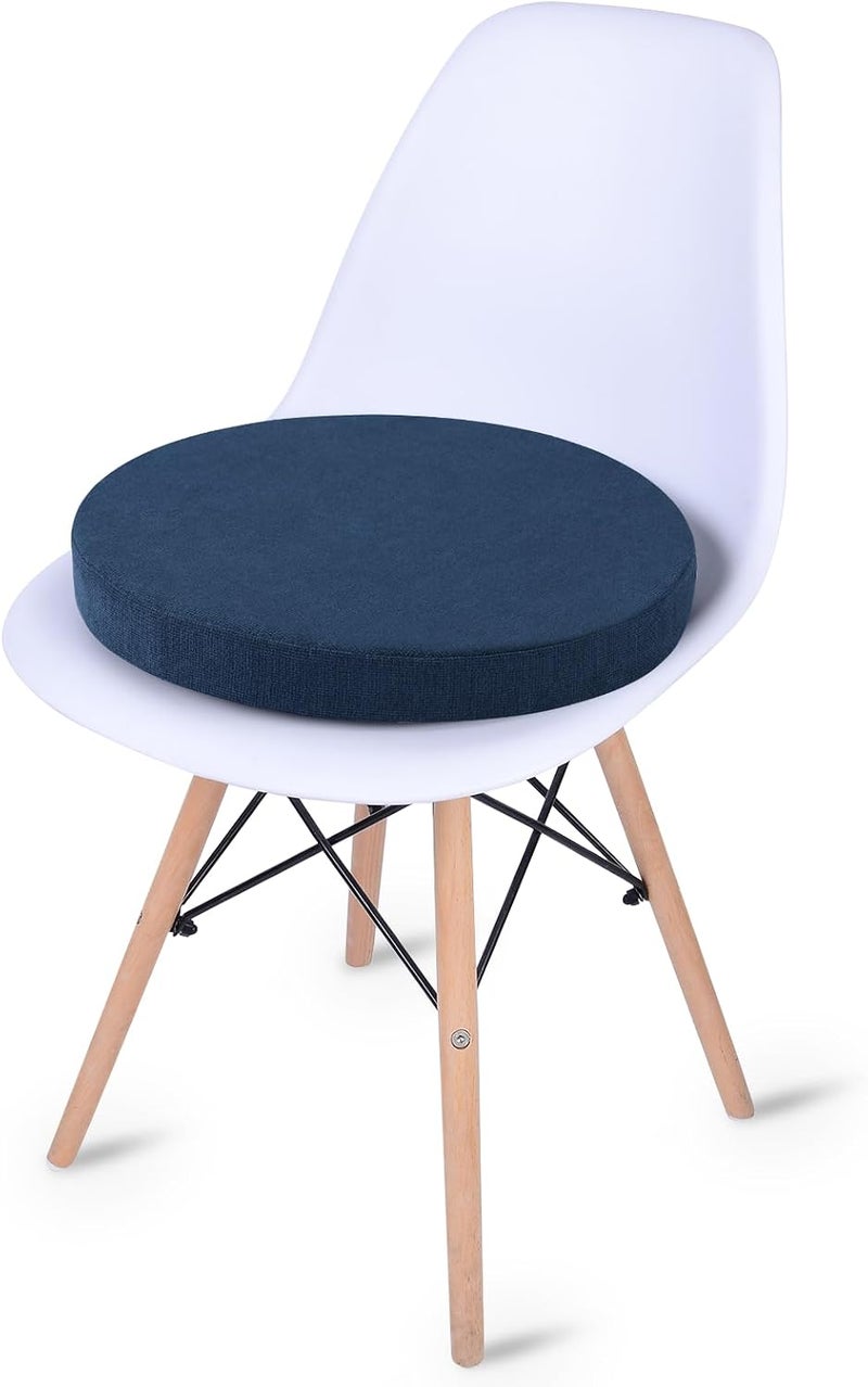 Tromlycs Round Chair Seat Cushion Pad 16 inch for Circle Bistro Chairs Non Slip Foam Cushion Navy Blue - Image 4