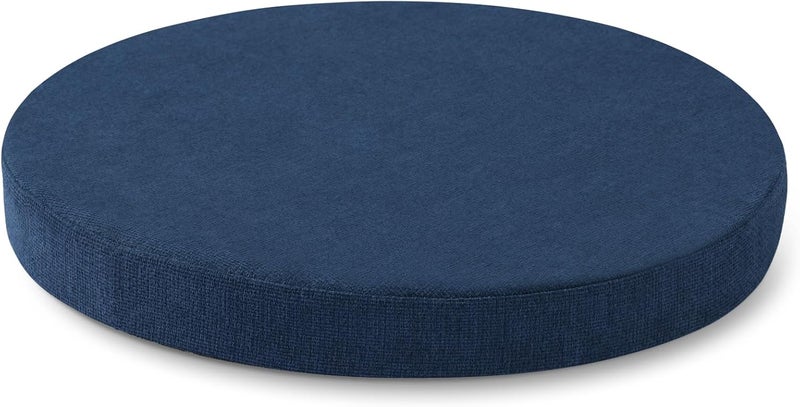 Tromlycs Round Chair Seat Cushion Pad 16 inch for Circle Bistro Chairs Non Slip Foam Cushion Navy Blue - Image 1