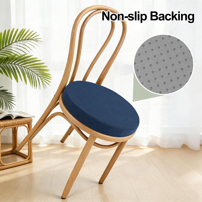 Tromlycs Round Chair Seat Cushion Pad 16 inch for Circle Bistro Chairs Non Slip Foam Cushion Navy Blue - Image 5