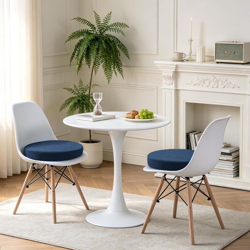 Tromlycs Round Chair Seat Cushion Pad 16 inch for Circle Bistro Chairs Non Slip Foam Cushion Navy Blue - Image 2