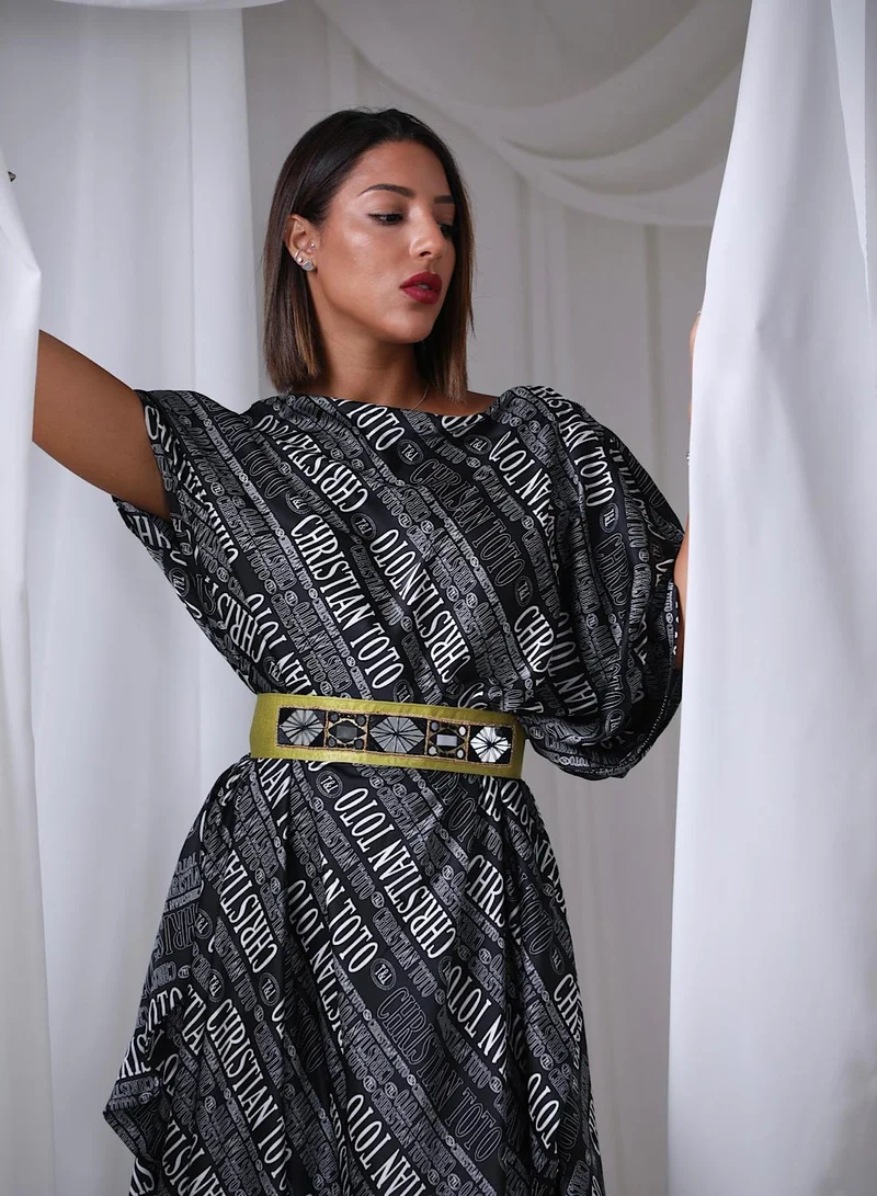 إكستاسي طقم فستان درابيه