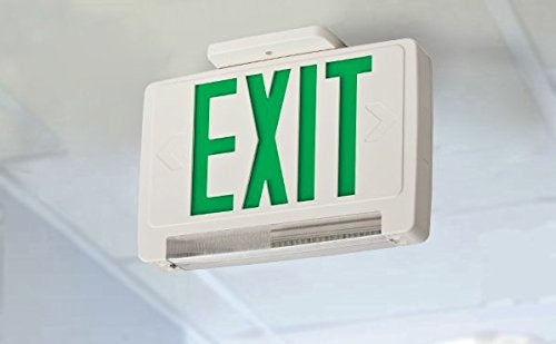 Lithonia Lighting ECBG LED M6 LED Exit and Emergency Light Bar Combo Fixture with Back Up Battery, Green Letters - Image 3