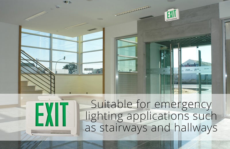 Lithonia Lighting ECBG LED M6 LED Exit and Emergency Light Bar Combo Fixture with Back Up Battery, Green Letters - Image 5