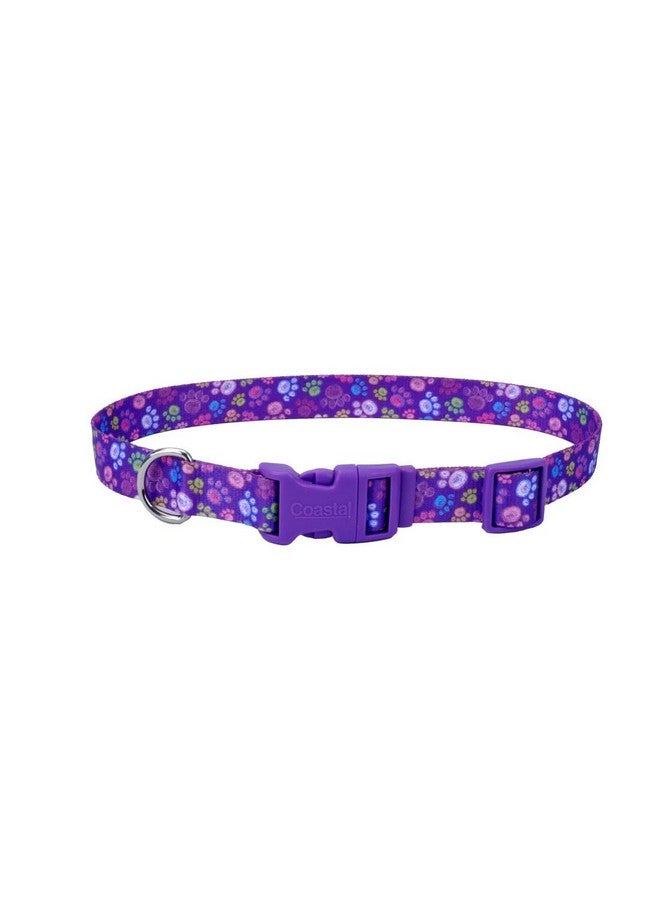 Coastal Coastal Pet Styles Adjustable Dog Collar - Stylish Patterned Fabrics - Snap-Lock Buckle - Adjustable Dog Collar - for Small, Medium or Large Dogs - Special Paws - 3/8" x 08"-12" - Image 1