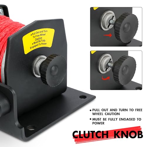XPV AUTO 2500lbs Electric Winch 12V Synthetic Rope Nylon Towing Winches for ATV UTV Boat Trailer - Image 4