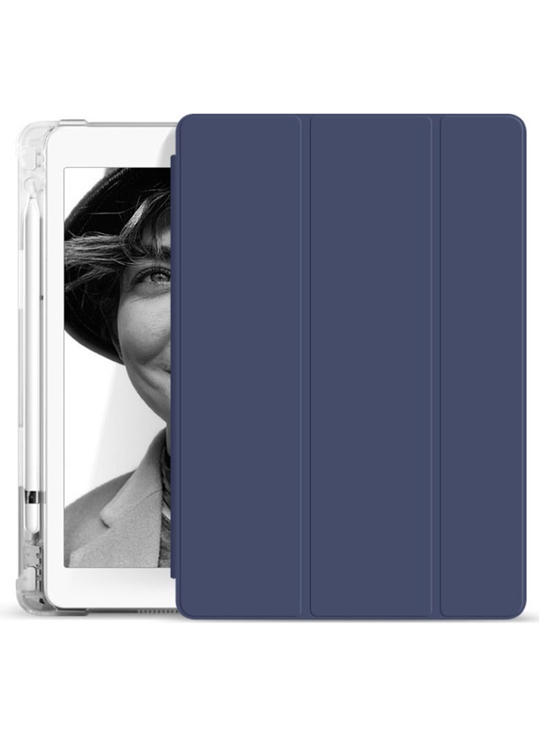 يوارب كينج غطاء جراب ذكي شفاف لحامل نحيف لآيباد برو 11 بوصة M4 (2024) ، إيقاظ / نوم تلقائي مع حامل قلم رصاص أزرق غامق
