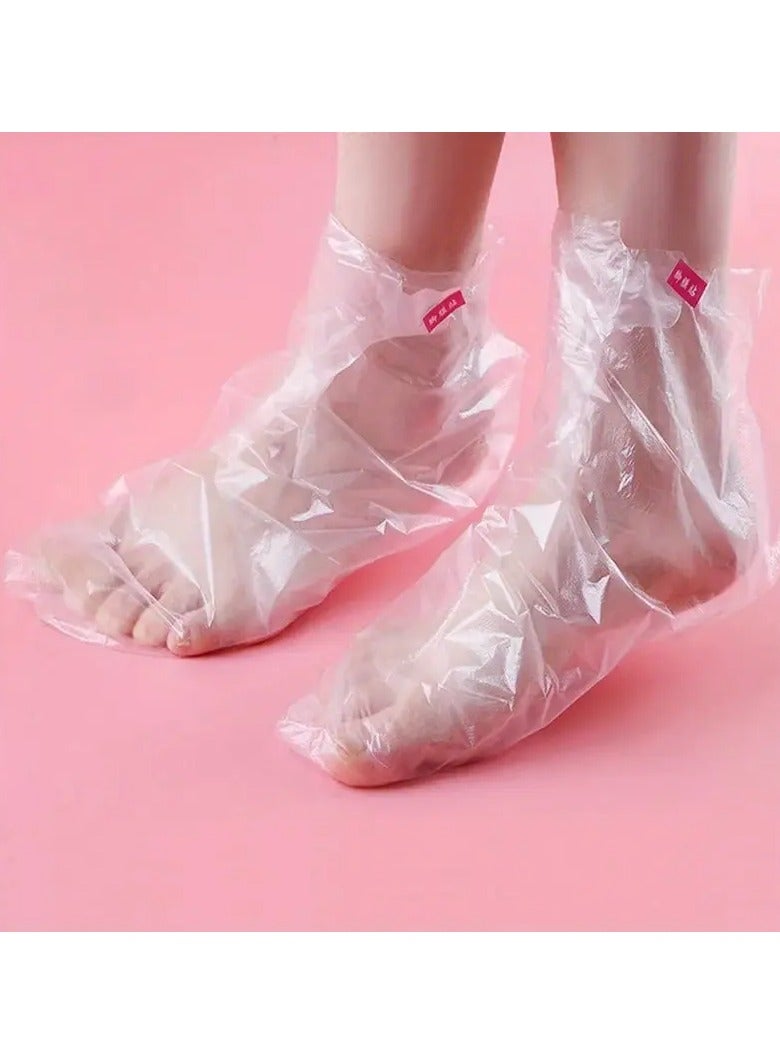 Ucanbe 100 Pcs Transparent Disposable Foot Bags: Detox SPA Covers, PE Plastic Foot Film, Chapped Feet Care, Pedicure Tools - No Fragrance - Image 2