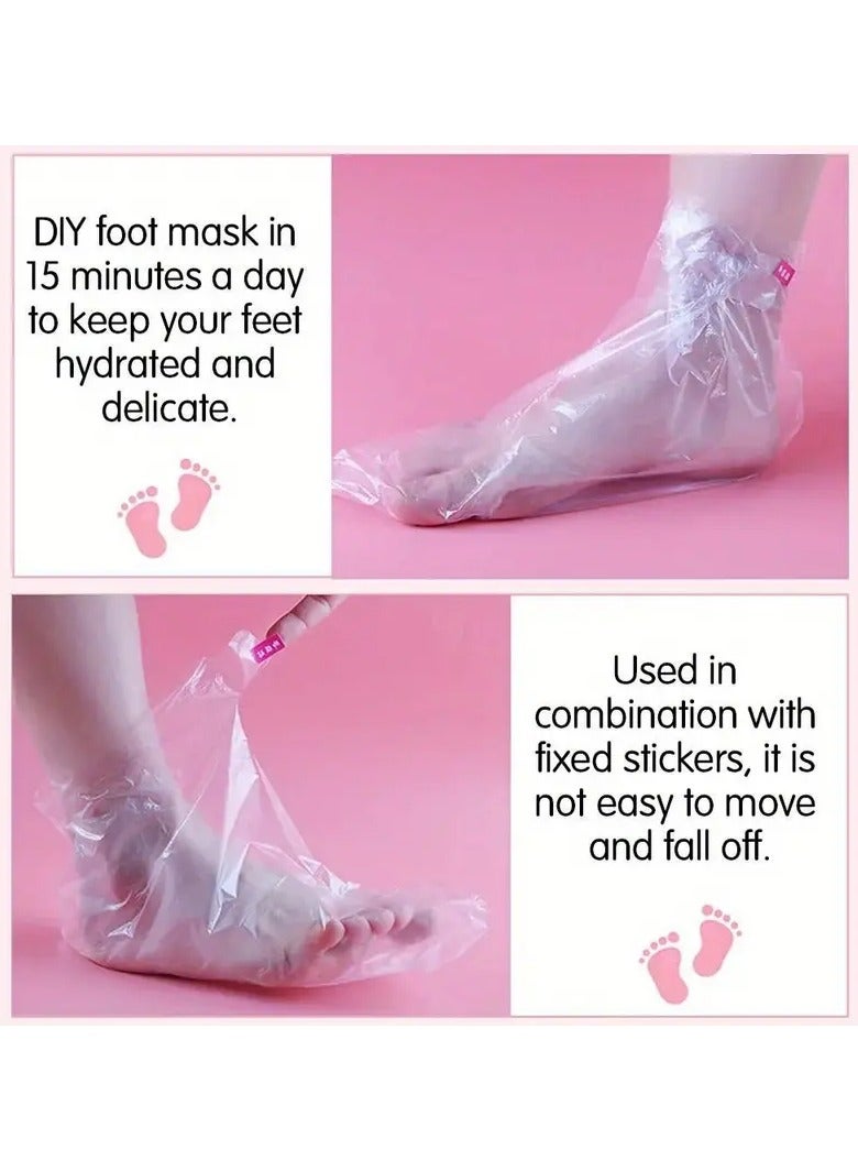 Ucanbe 100 Pcs Transparent Disposable Foot Bags: Detox SPA Covers, PE Plastic Foot Film, Chapped Feet Care, Pedicure Tools - No Fragrance - Image 4