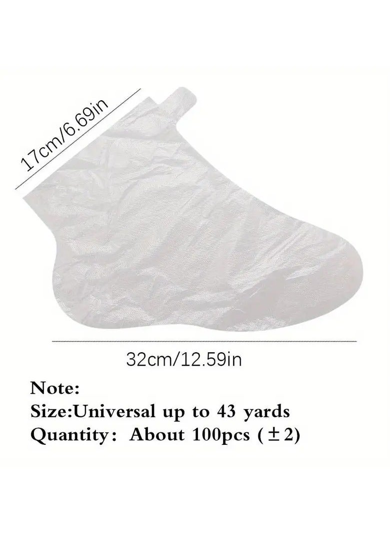 Ucanbe 100 Pcs Transparent Disposable Foot Bags: Detox SPA Covers, PE Plastic Foot Film, Chapped Feet Care, Pedicure Tools - No Fragrance - Image 5