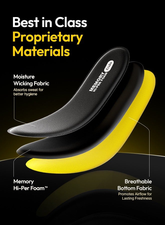 Frido Hi Per Foam Max Comfort Insole For Men & Women, Relieves Arch Pain, Proprietary Hi Per Foam Orthotic Inserts, Pack of 1 Pair - Image 3