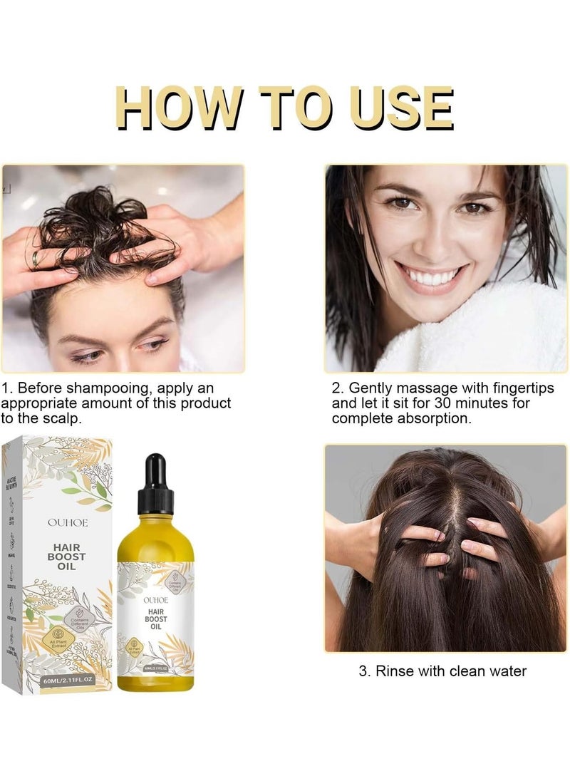 OUHOE - Hair Essential Oil, Natural Formula Hair Growth Essence, Nourishing Anti Hair Loss Dense Hair Essential Oil For Hair Growth, Smooth Thickening Rosemary Hair Oil For Repairing Damaged Hair - Image 1