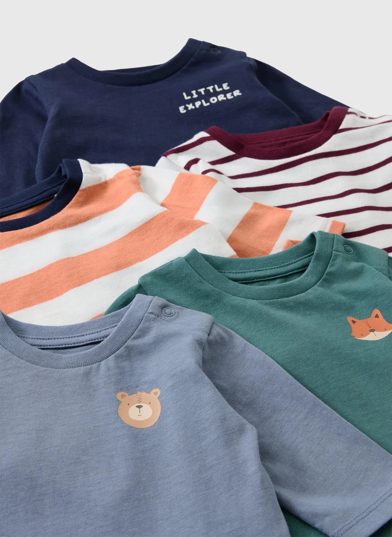 ماتلان 5 Pack Baby Multicolour Animal T-Shirts