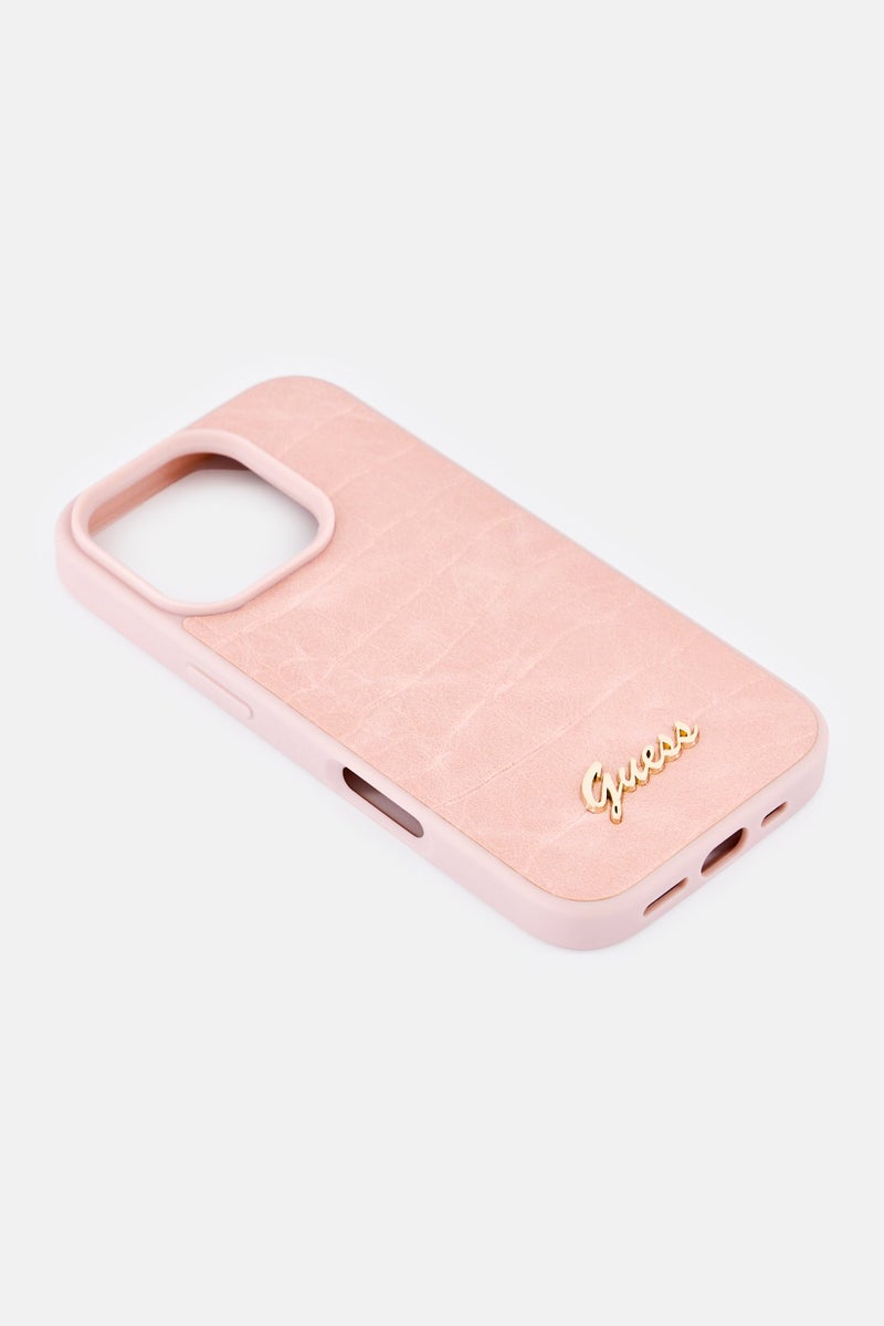 GUESS iPhone 16 Pro Metal Logo Protective Case, Pink - Image 4