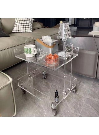 Original Acrylic Side Table,Clear Table with Wheels,rolling storage cart,Acrylic Bedside Tables/Night Stand - 41×34×48H cm - pzsku/Z4D0B964680B18C09DCC7Z/45/_/1688927688/b87fce82-f24c-4de1-bd41-ebed01c00597