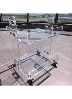 SMARTPOINTS Original Acrylic Side Table,Clear Table with Wheels,rolling storage cart,Acrylic Bedside Tables/Night Stand - 41×34×48H cm  - Image 2