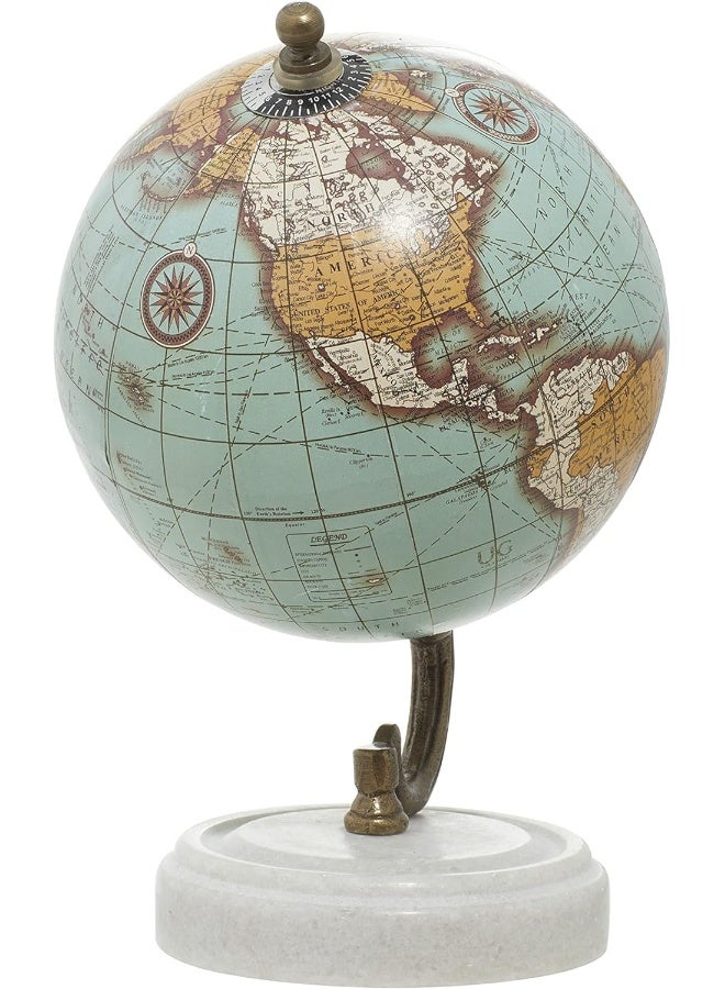 Deco 79 Marble Globe with Marble Base 5 x 5 x 8 Teal - Image 4