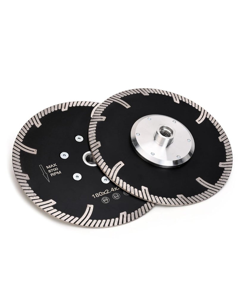 Casaverde 7" Turbo Continuous Rim Diamond Blades with Removable 5/8-11 Thread Cuts for Granite,Marble,Engineered Stone and Ceramic Tiles - Image 1