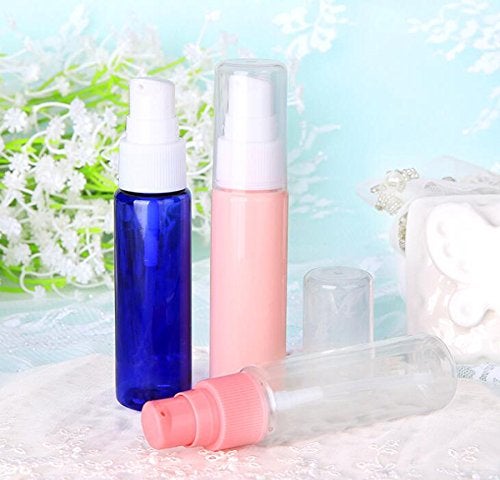 Elandy 6PCS 30ml/1oz Empty Plastic Pump Vial Packing Bottles with Transparent Cap-Face Cream Jar Pot Makeup Travel Cosmetic Storage Container Holder for Lotion Bath Shower Dispenser (Transparent+Pink) - Image 5