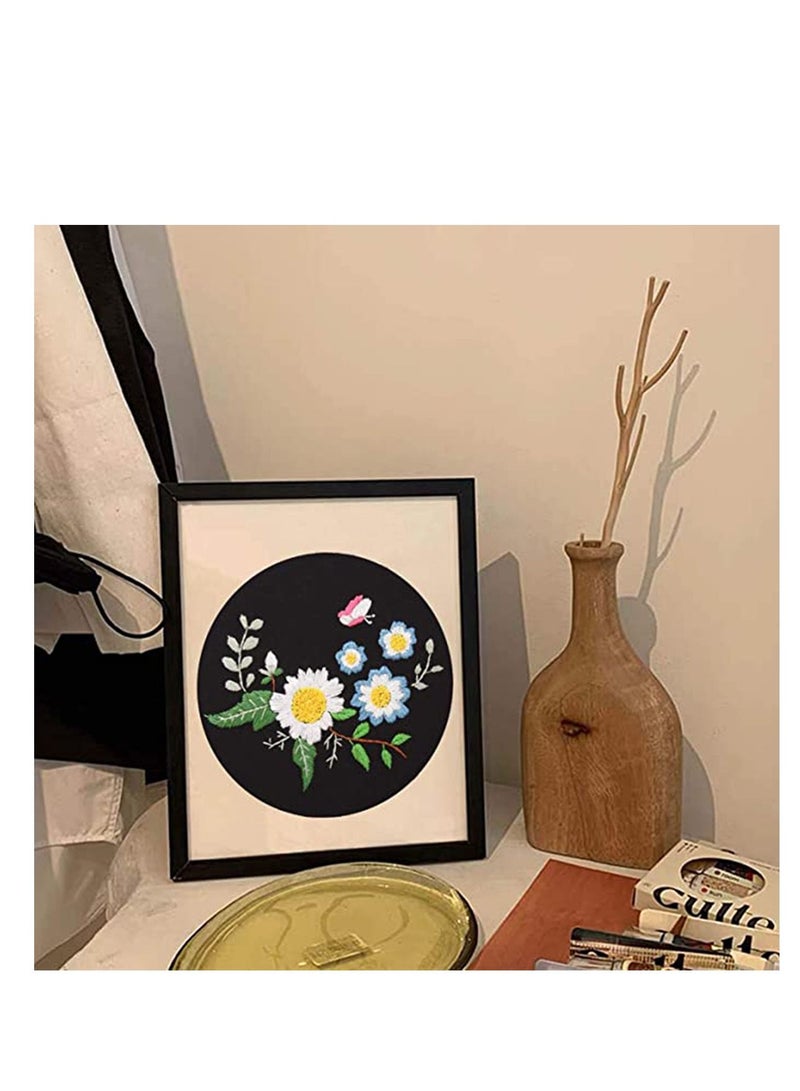 Embroidery Starter Kit with Pattern, DIY Handwork, Printed Cloth with Flower Pattern, Colored Thread, Needle, Embroidery Hoop and Instruction, Gift for Birthday, Christmas, Anniversary - Image 5