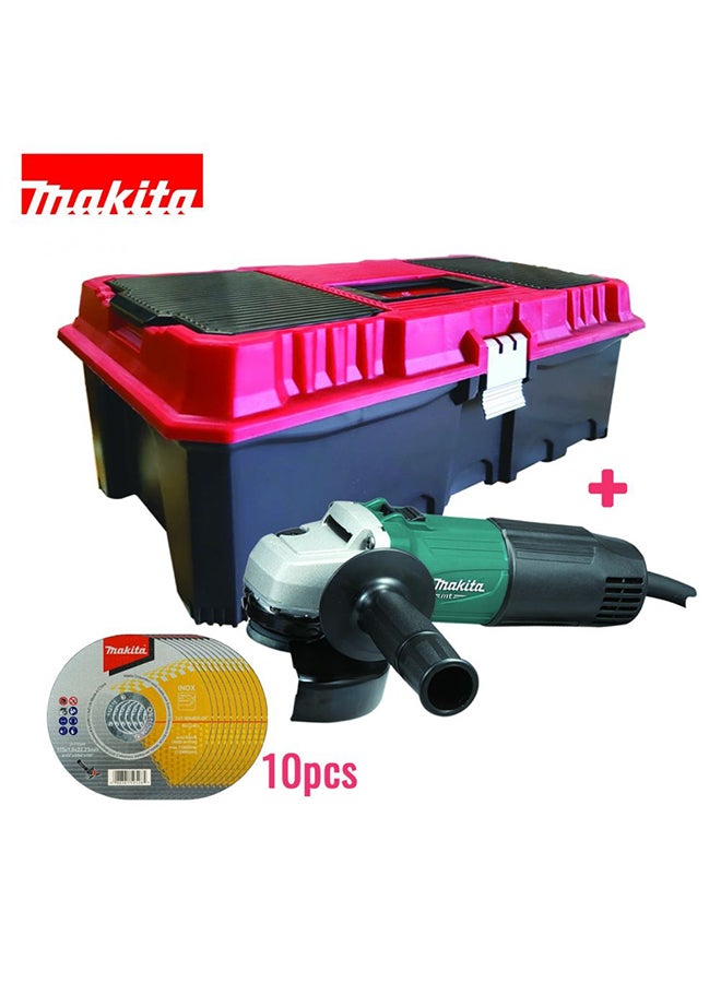 DANUBE HOME Makita MT Blue Series 540W Angle Grinder 115mm (4-1/2”) M0901B-Combo – Powerful Electric Grinder with Durable Disc, Compact Design, Ideal for Metal Cutting, Grinding & Polishing Tasks (Free 10X Cutting Disc + 1X Tool Box) - Image 4