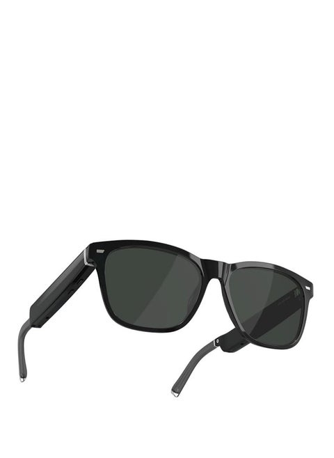 Echo Frames (3rd Gen) | Smart glasses with Alexa | Square frames in Classic Black with polarized sunglass lenses