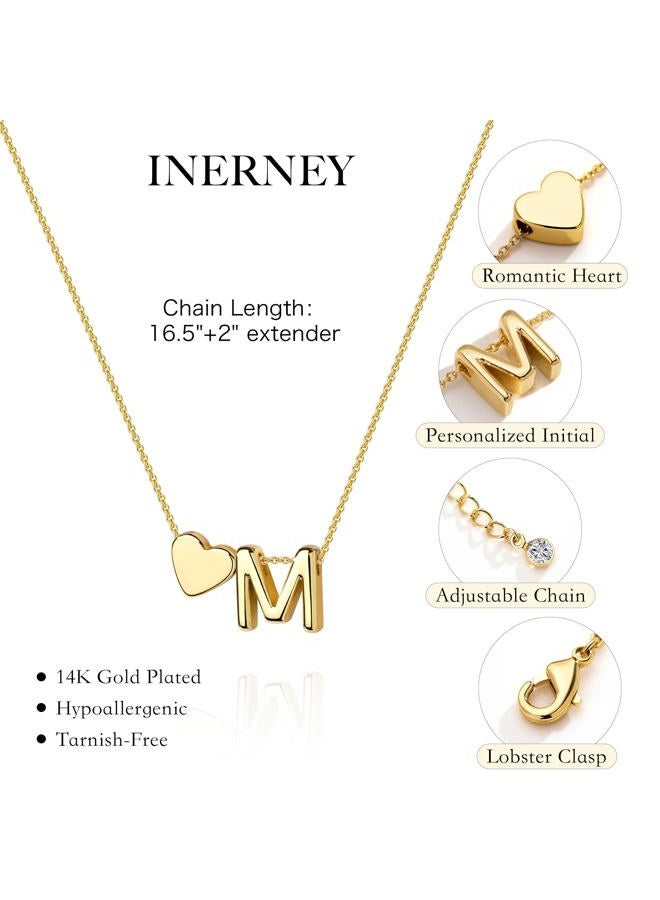 Inerney Gold Heart Initial Necklace for Women, Small, Brass, No Gemstone - Image 5