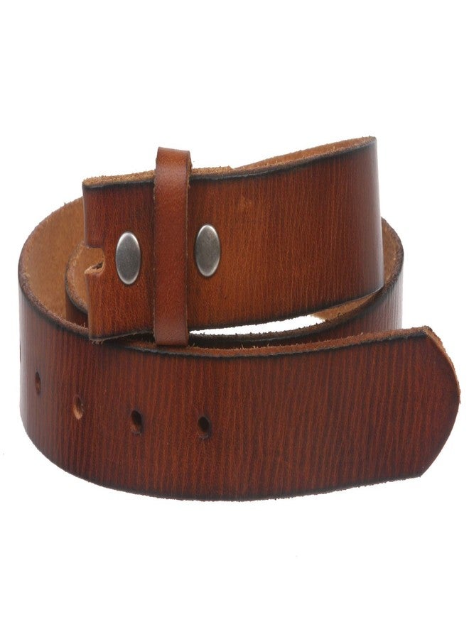 Beltiscool 1 1/8" Snap On Oil Tanned Skinny Vintage Cowhide Leather Belt, Cognac | 36" - Image 2