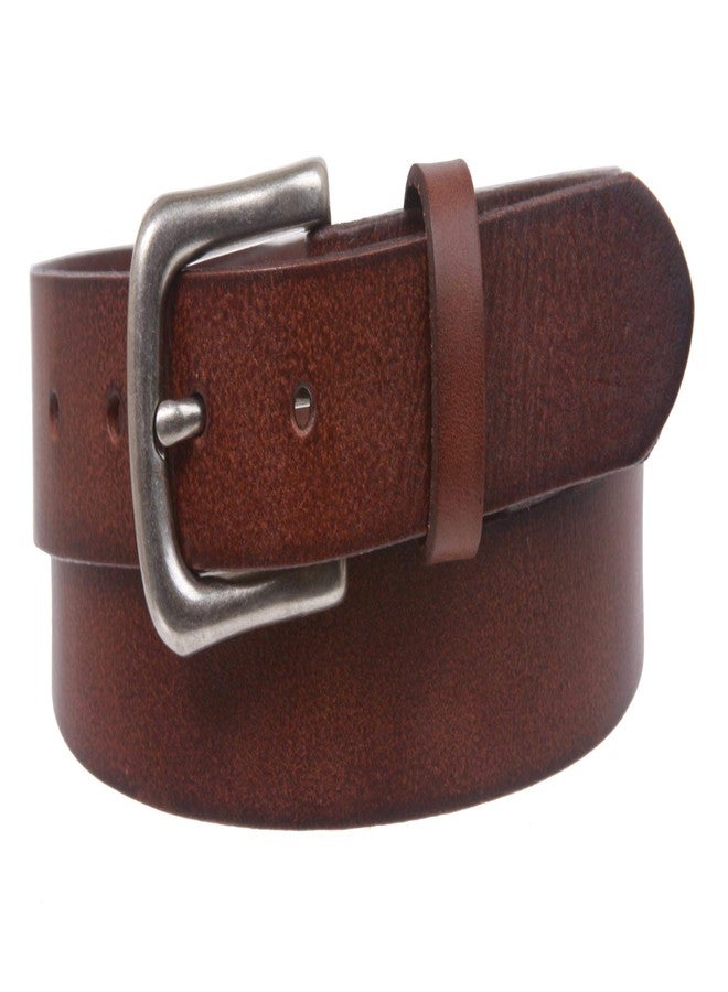 Beltiscool 1 1/8" Snap On Oil Tanned Skinny Vintage Cowhide Leather Belt, Cognac | 36" - Image 3