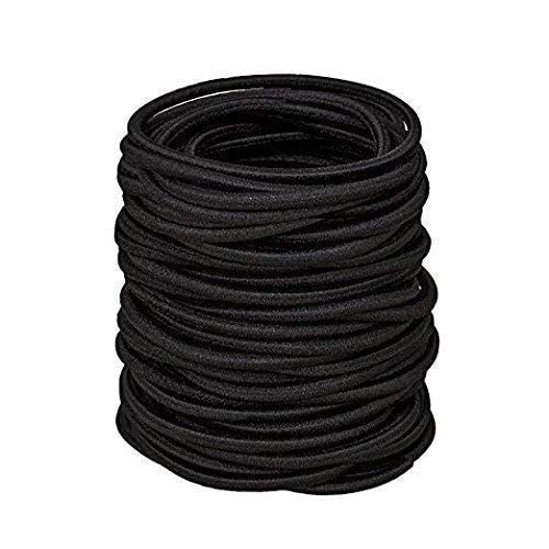 Generic Star Womens Girls Ponytail Holder Hair Elastic Black Rubber Bands Pack Of 24nos  - Image 1