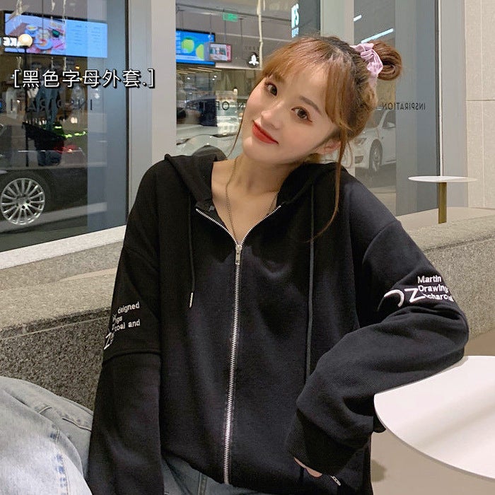 Womens 2025 in autumn and winter new Japanese and Korean loose womens long sleeve hooded sweater coat cross-border stall wholesale Orange - Image 3