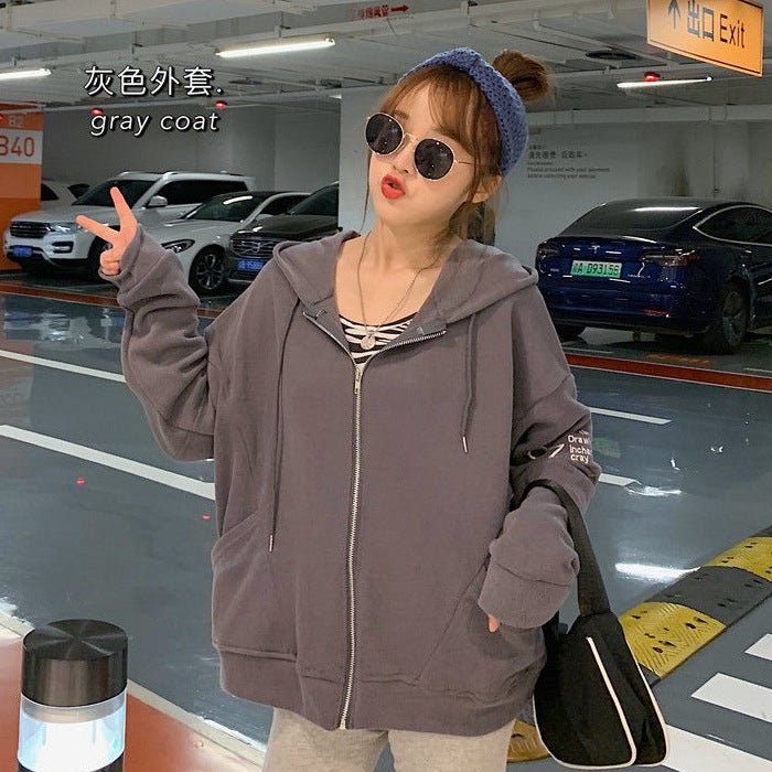Womens 2025 in autumn and winter new Japanese and Korean loose womens long sleeve hooded sweater coat cross-border stall wholesale Orange - Image 4