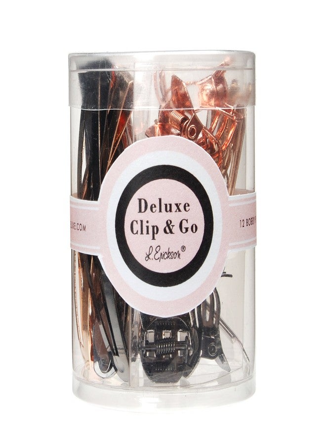 L. Erickson Deluxe Clip & Go Hair Clip Set - Gold/Silver/Rose Gold/Gunmetal - Image 3