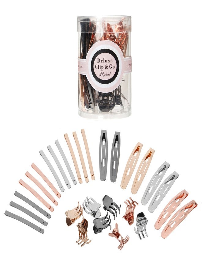 L. Erickson Deluxe Clip & Go Hair Clip Set - Gold/Silver/Rose Gold/Gunmetal - Image 1
