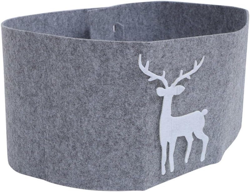 Christmas Tree Skirt Elk Design 150cm White Pp Snow Cotton Xmas Tree Base Cover Party Holiday Decoration - Image 1