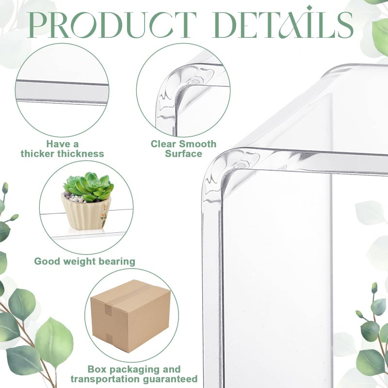 Shellwei 4 Pcs Acrylic Display Risers Rectangular Clear Cupcake Stand Holder Large Shelf Risers for Figures, Dessert Shelves for Party, Stands for Decoration and Organize (12'' X 5'' X 3.3'') - Image 3